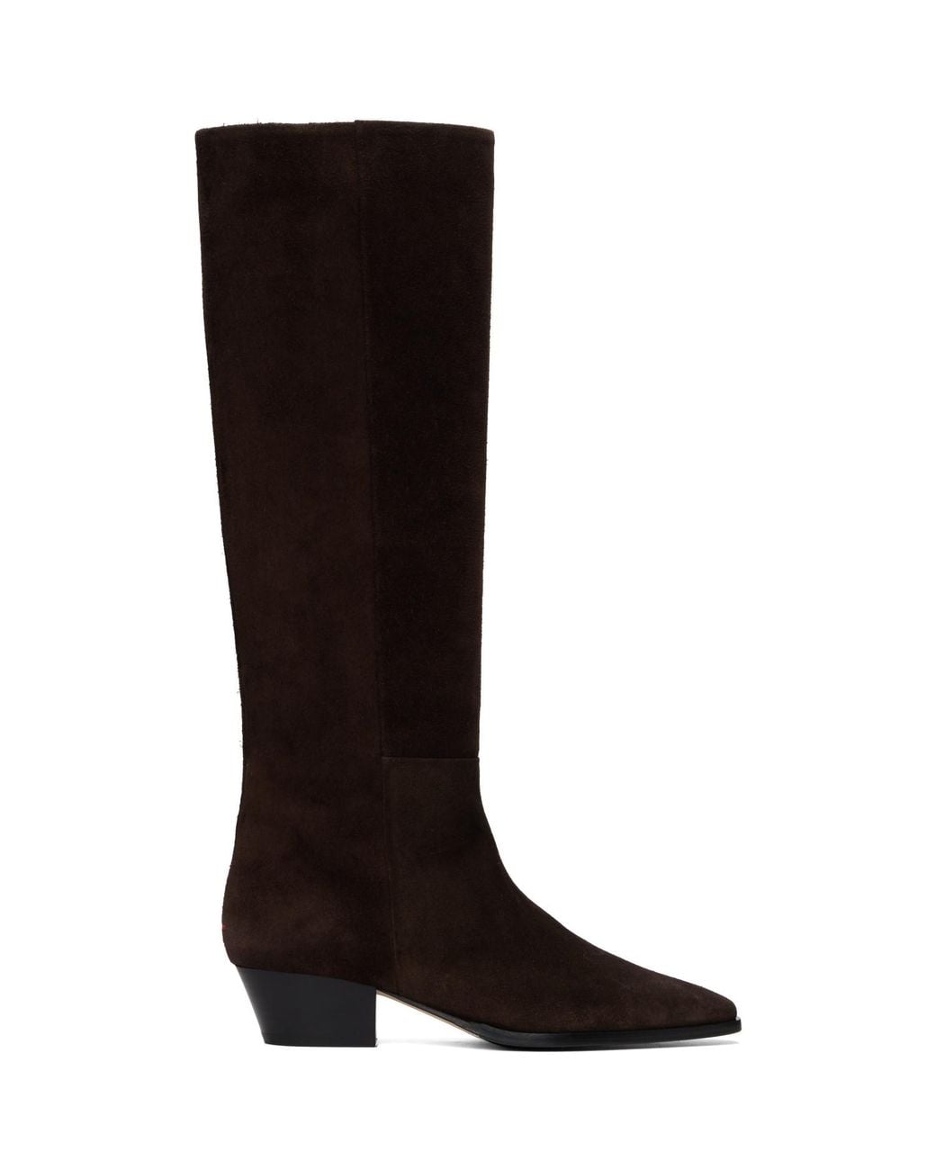 Aeyde Black Medea Suede Knee-High Boots