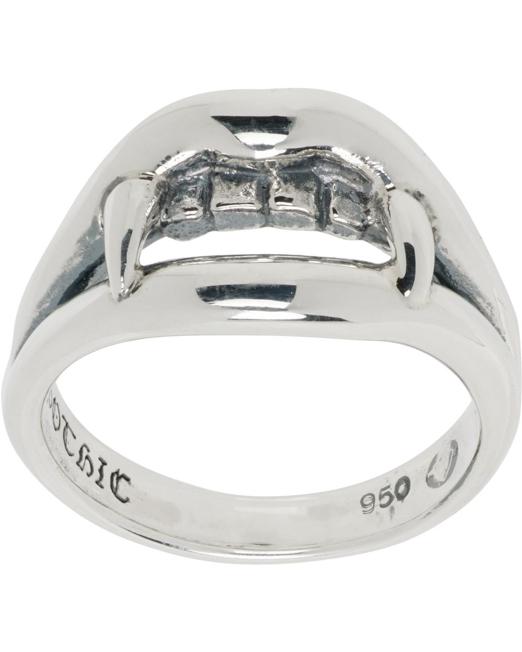 Yohji Yamamoto Metallic Vampire Fang Pinkie Ring for men
