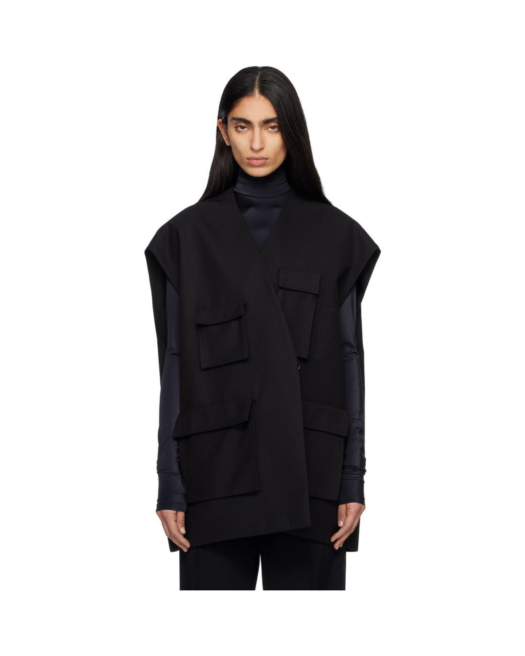 Marie Adam-Leenaerdt Black Utilitary Tailoring Vest