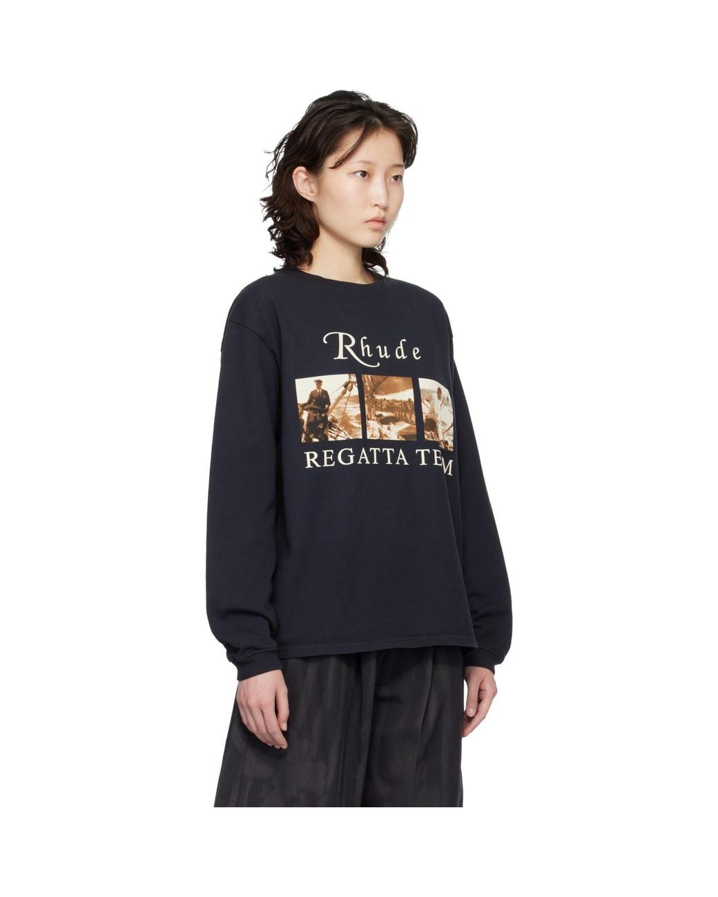 Rhude Blue Usvi Regatta Tour Ls T-Shirt