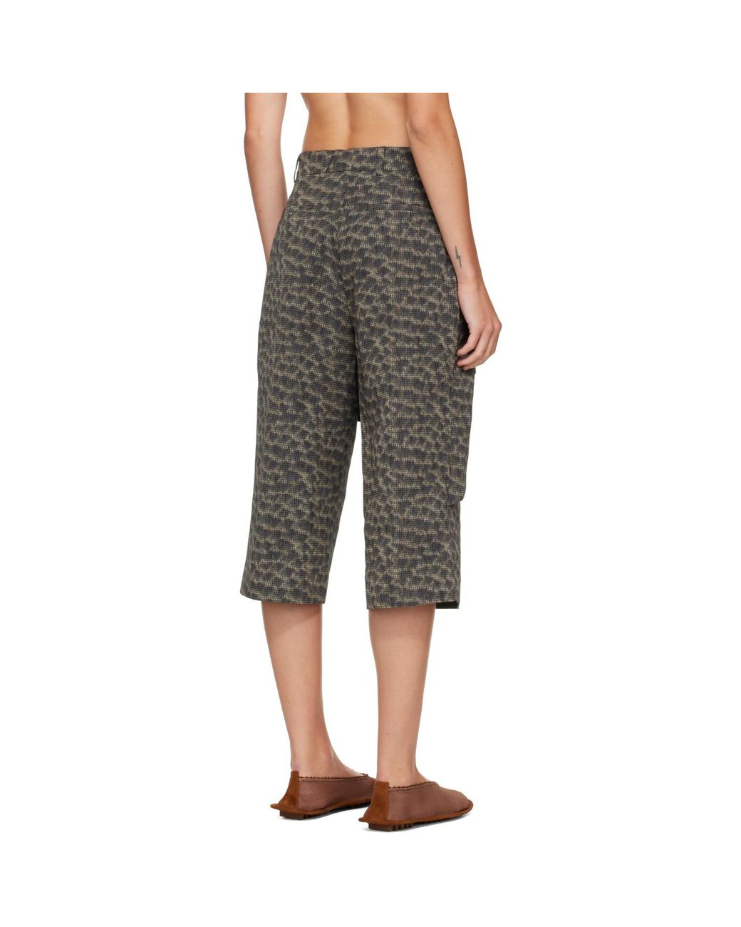 Kiko Kostadinov Gray Linnet Wrap Culottes Shorts