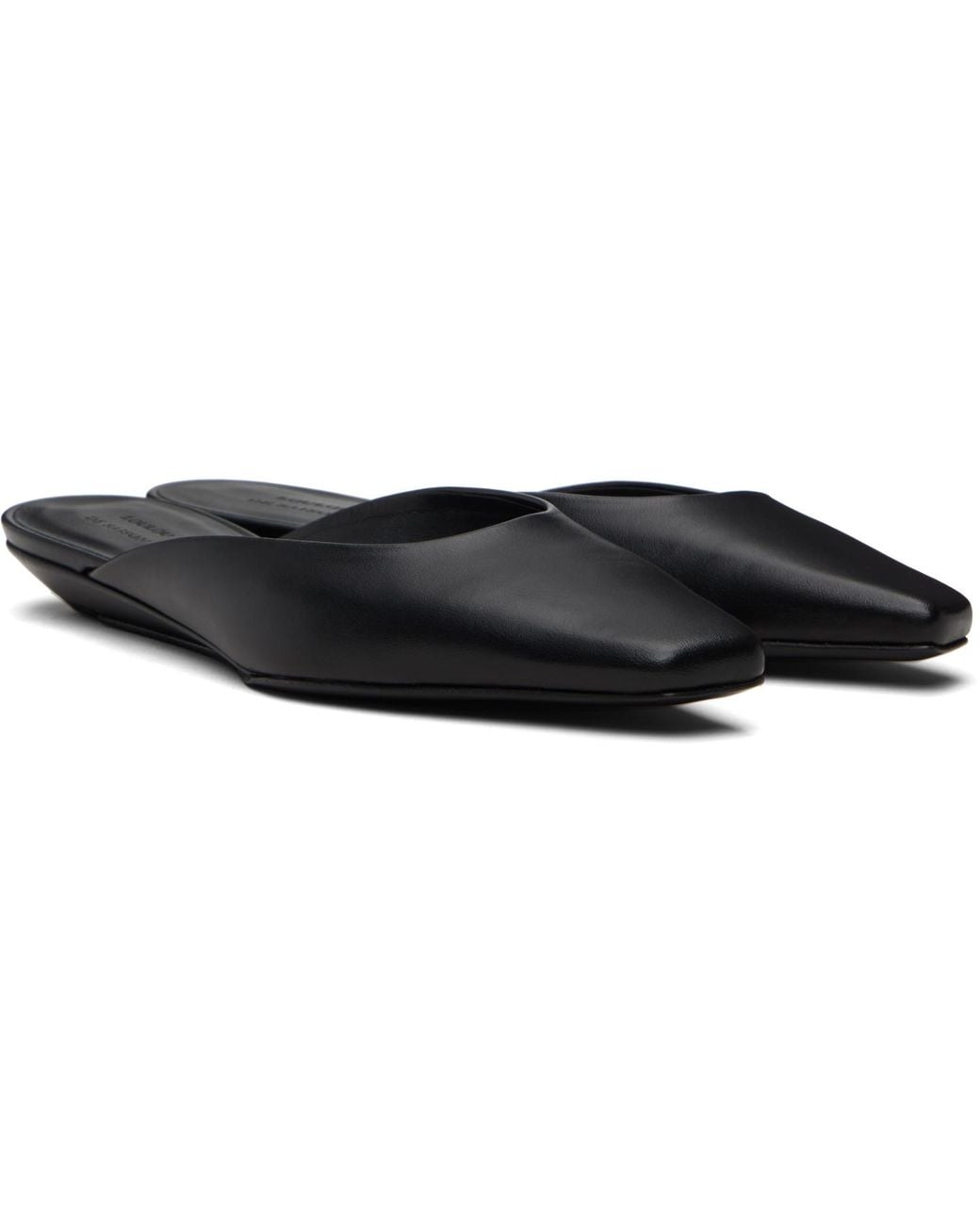 Loulou de Saison Black Diane Calf Leather Mule Flats