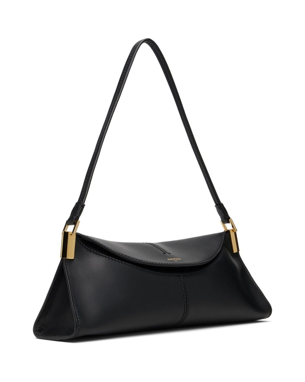 Balmain Black Small Smooth Leather '64-83' Bag