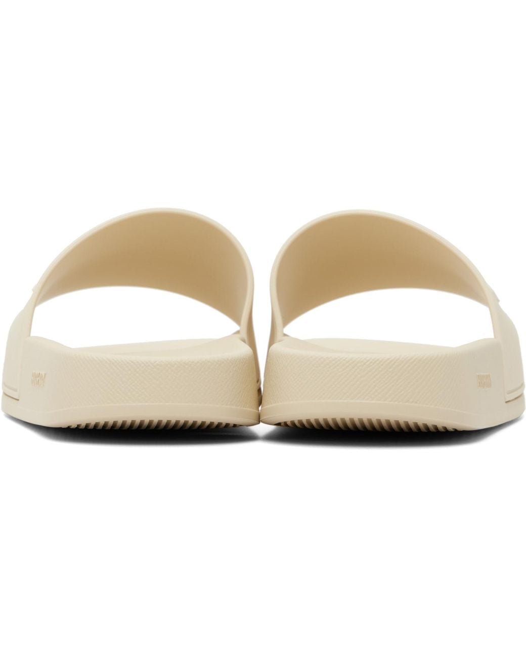 Burberry White Off- Logo Slides