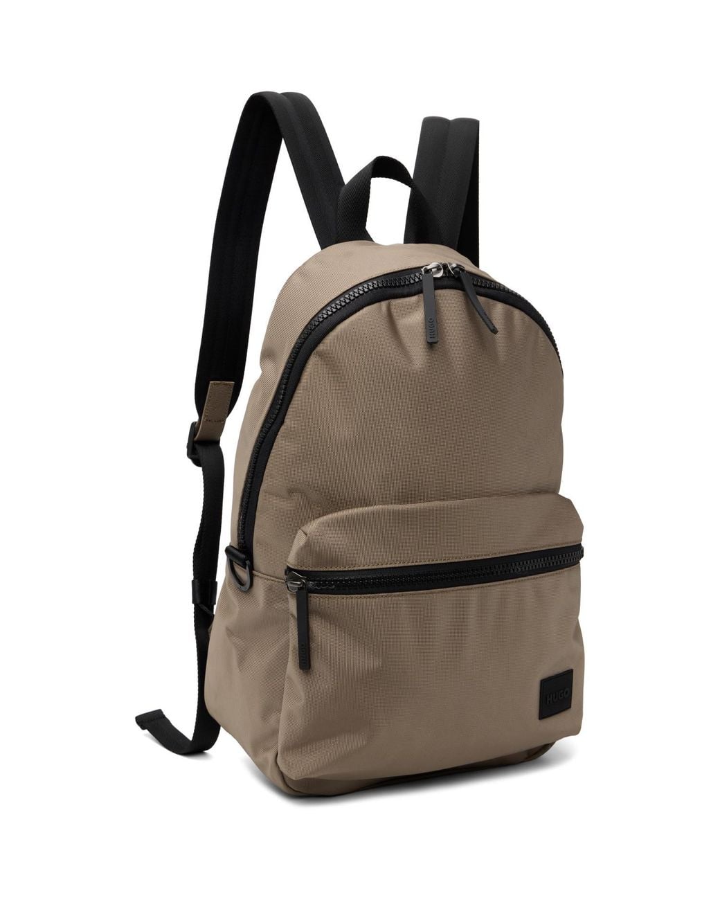 HUGO Black Logo Patch Backpack for men