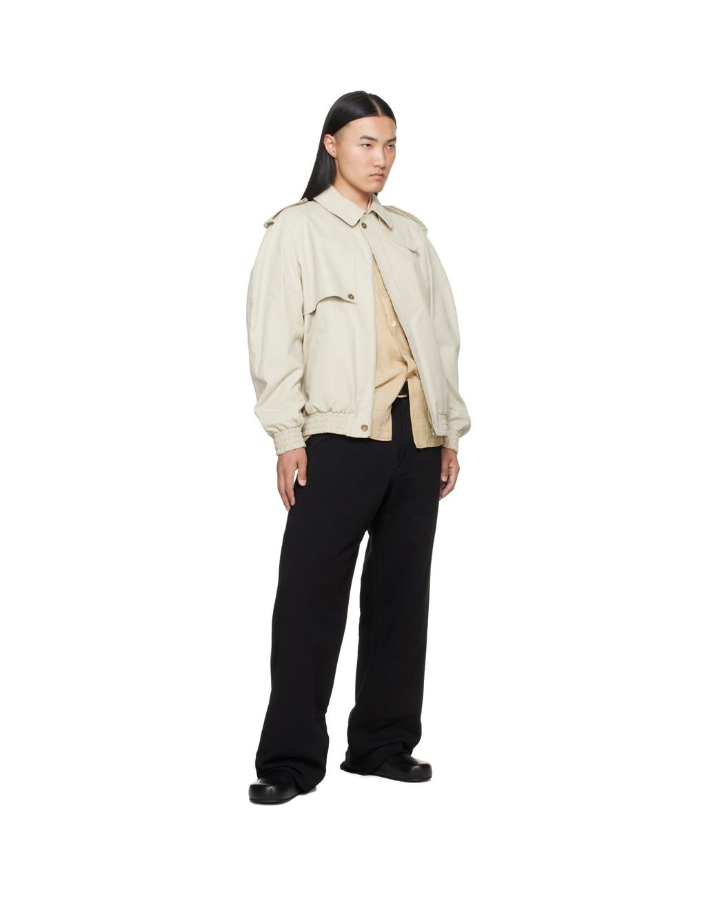 MM6 by Maison Margiela Black Logo-Embroidered Unbrushed Cotton Trousers for men