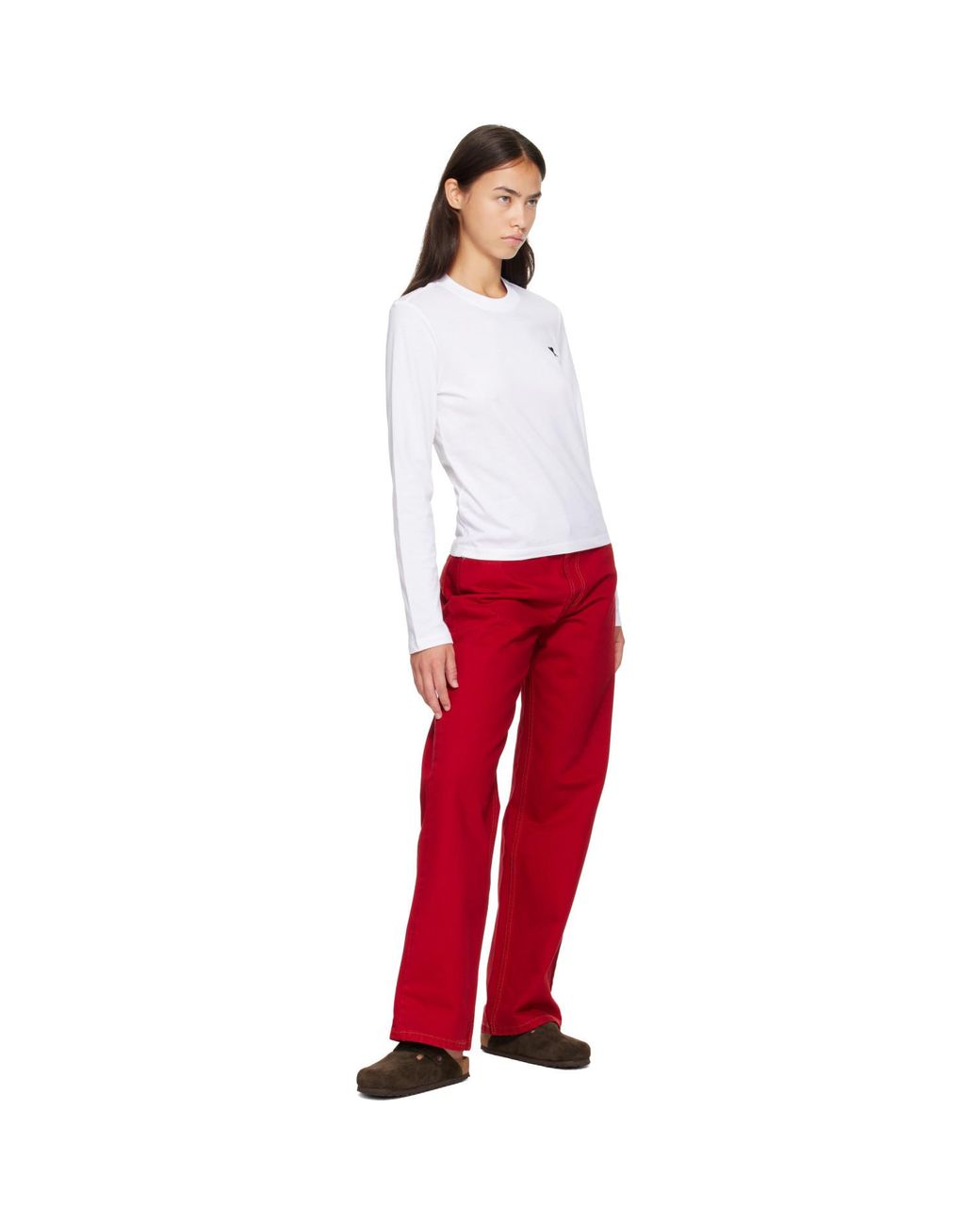 AMI White Cotton Longsleeves Ami De Coeur T-Shirt