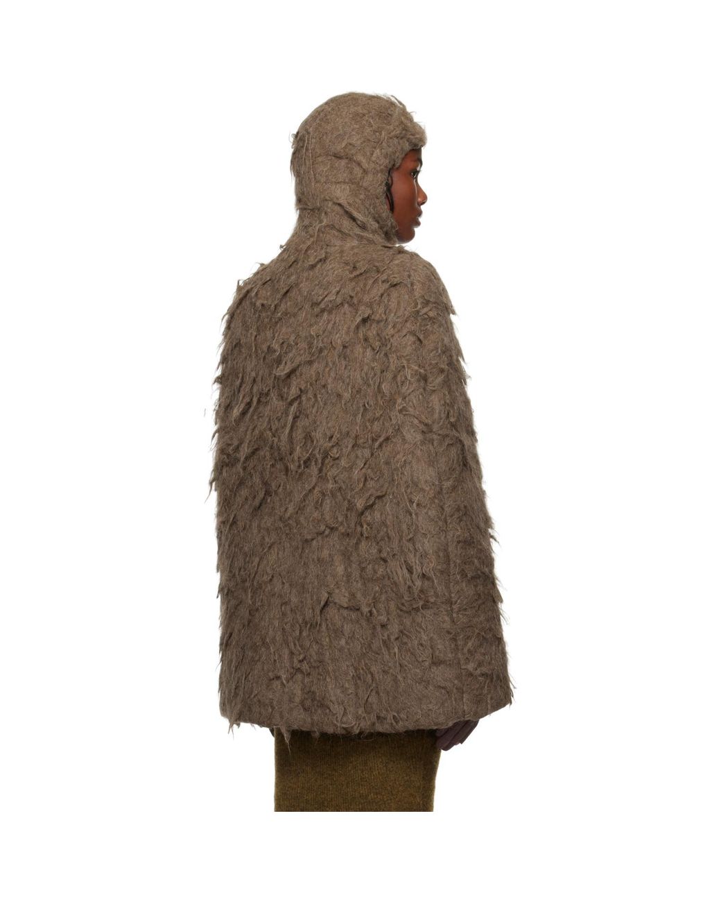 Rick Owens Brown Porterville Cape Jacket