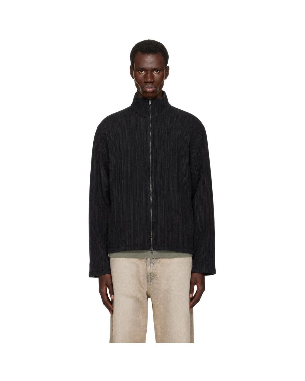Our Legacy Black Shrunken Fullzip Sweater for men