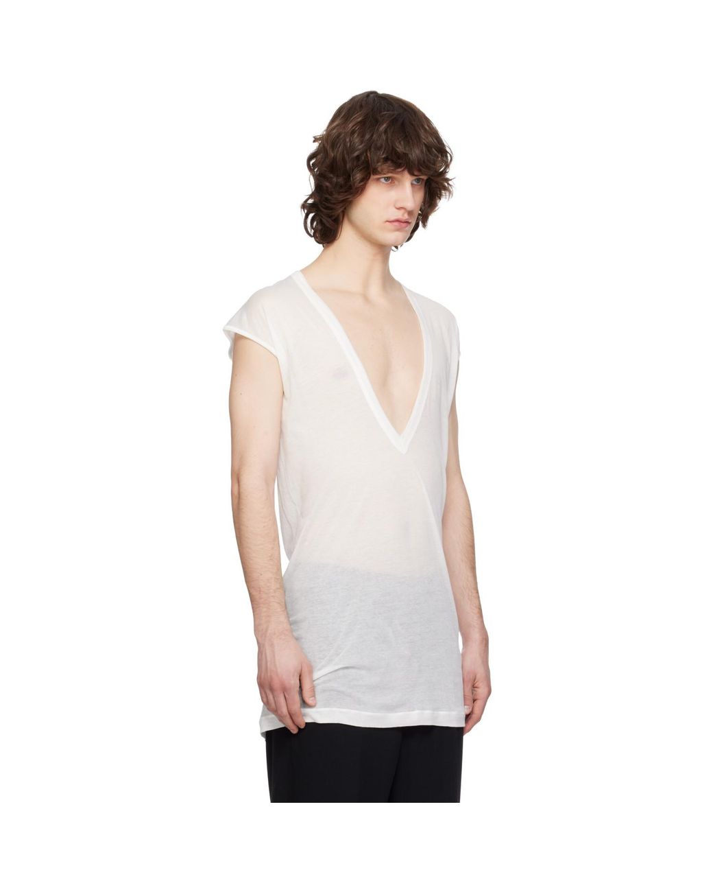 Rick Owens White Off- Temple Dylan T-Shirt for men