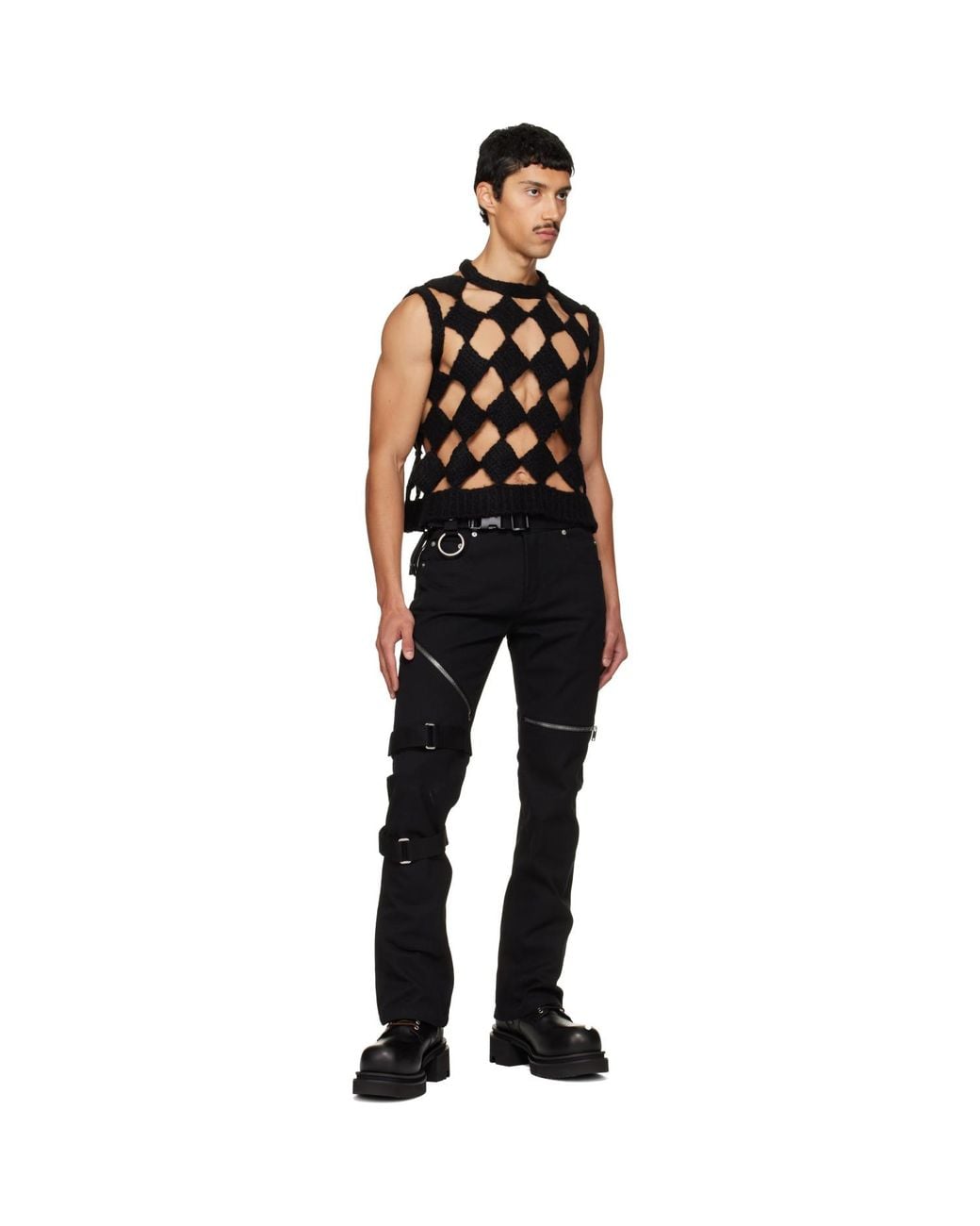 Rick Owens Black Tower Sarutanya Tank Top for men