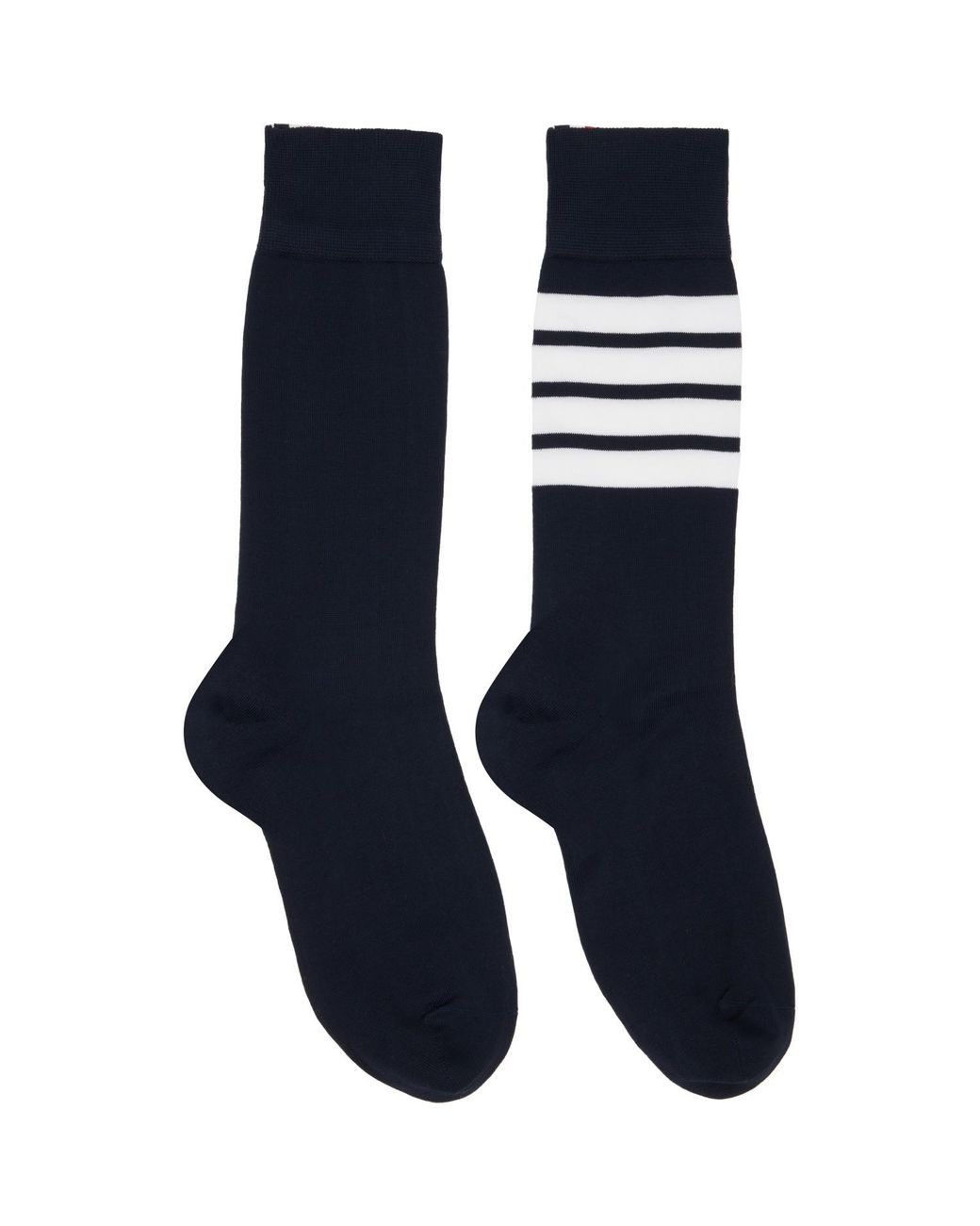 Thom Browne Blue Cotton 4-Bar Mid Calf Socks