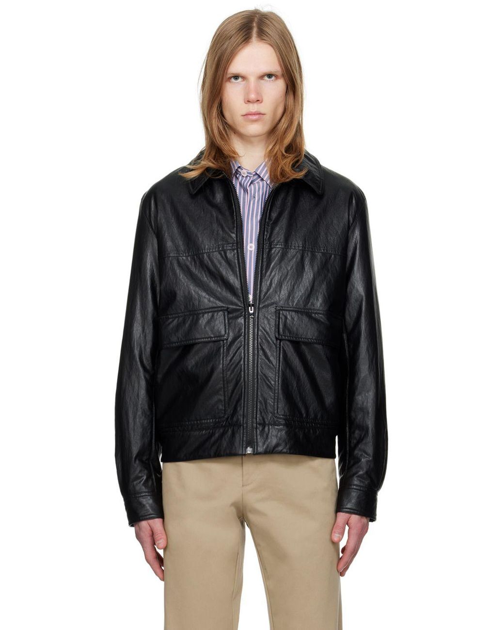 A.P.C. . Black Bob Faux leather Jacket for Men Lyst
