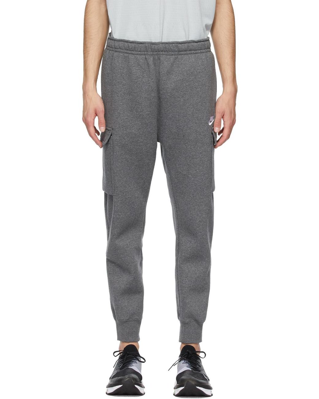 Nike Grey Fleece Sportswear Club Cargo Pants in Charcoal (Gray) for Men ...
