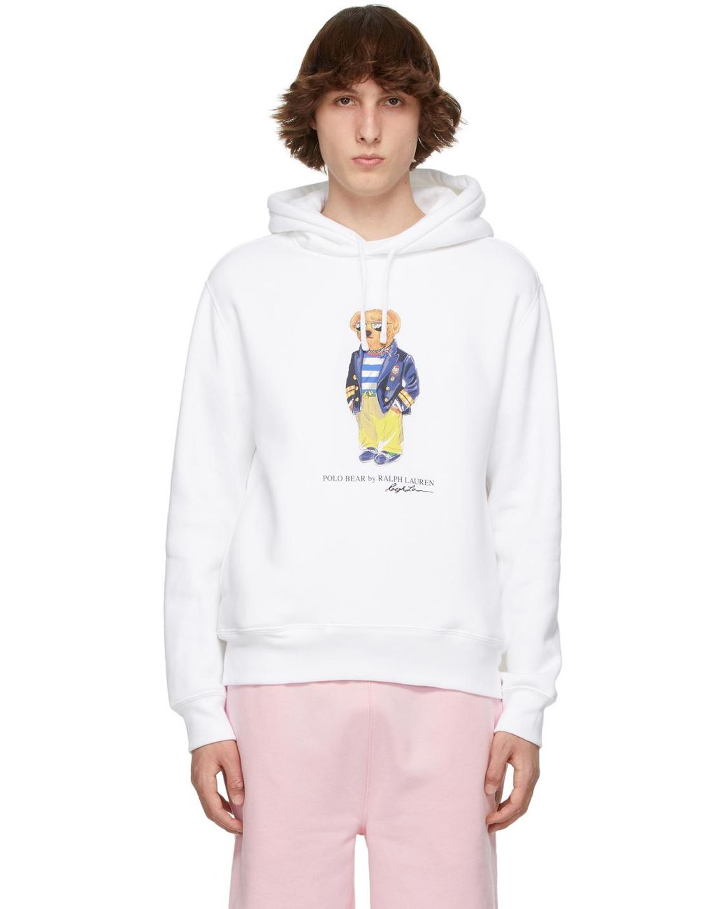 ralph lauren bear white hoodie