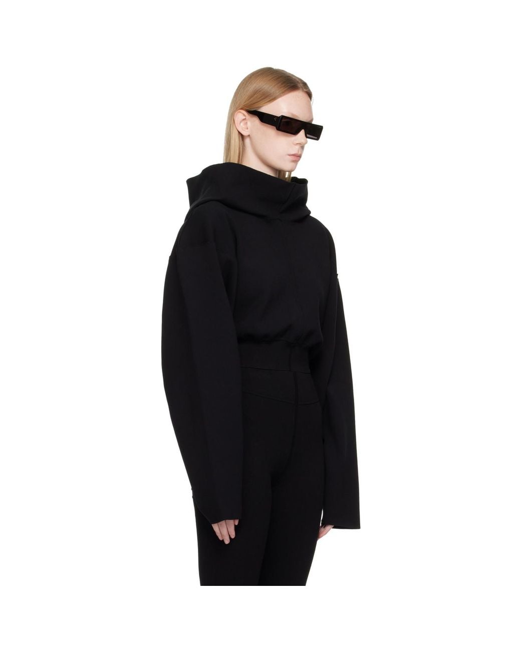 Rick Owens Black Tower Pull Hoodie