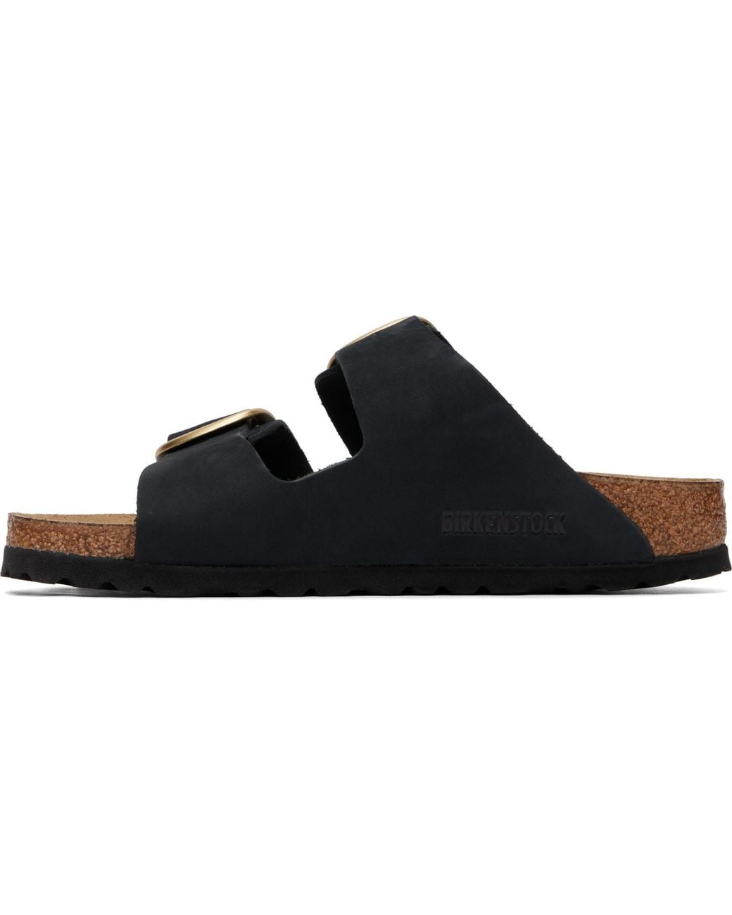 Birkenstock Black Narrow Arizona Big Buckle Nubuck Sandals