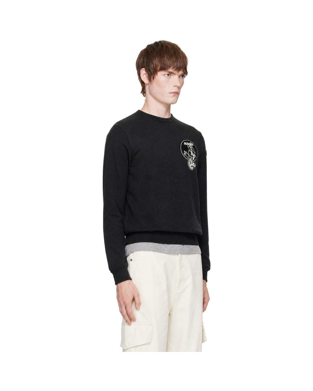 Moncler Black 'Mon Duck' Patch Sweatshirt for men