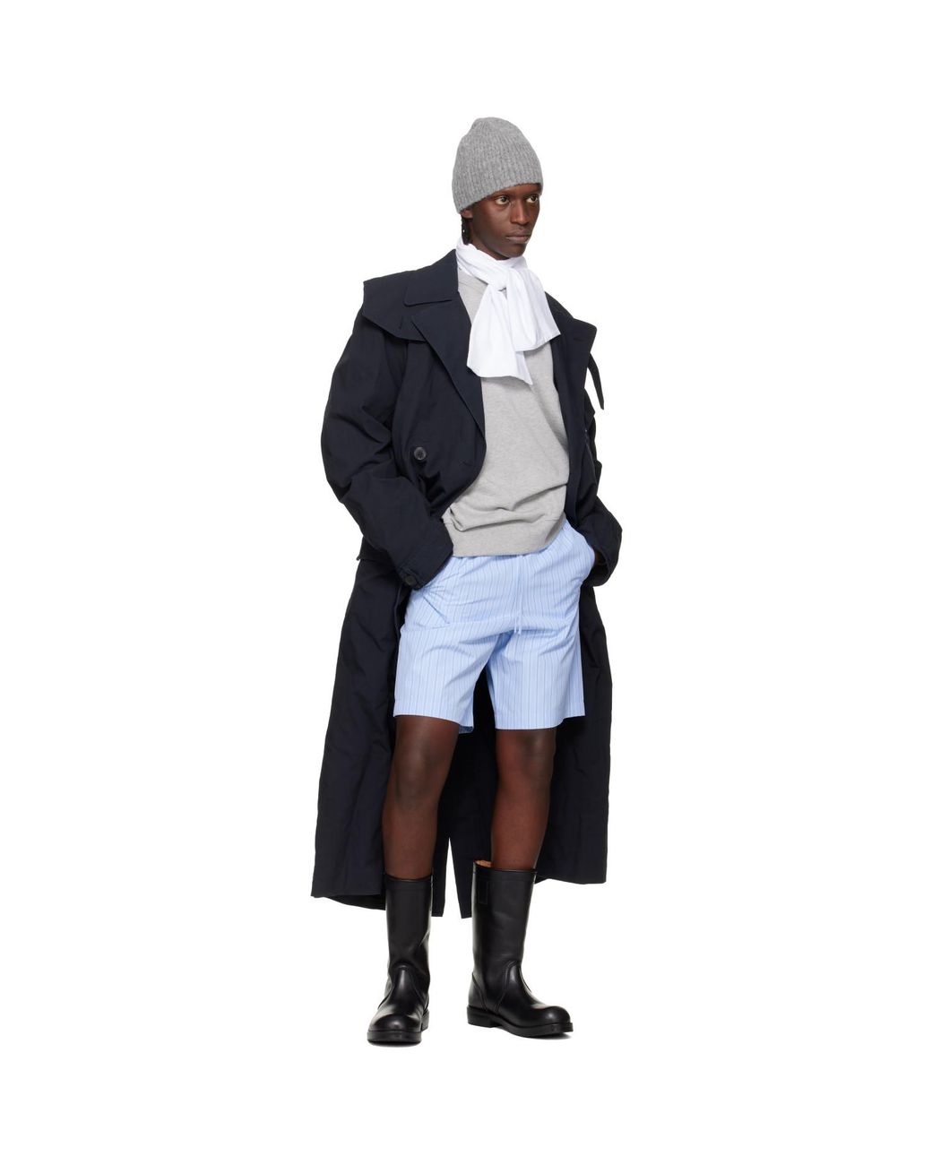 Dries Van Noten Blue Cotton Shorts for men