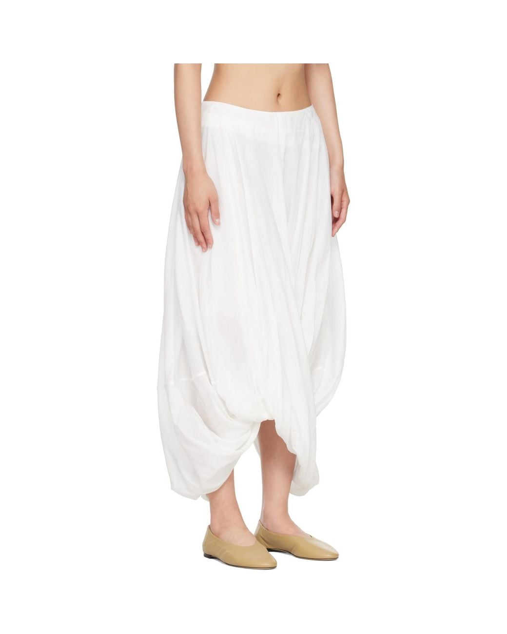 Totême White Cocoon Maxi Skirt