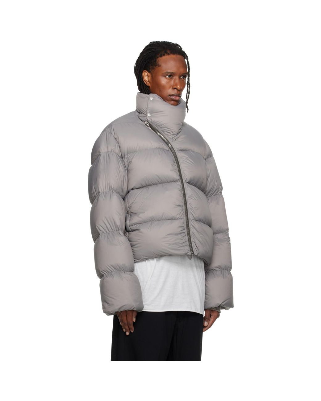 Rick Owens Gray Tower Turtle Down Jacket for men