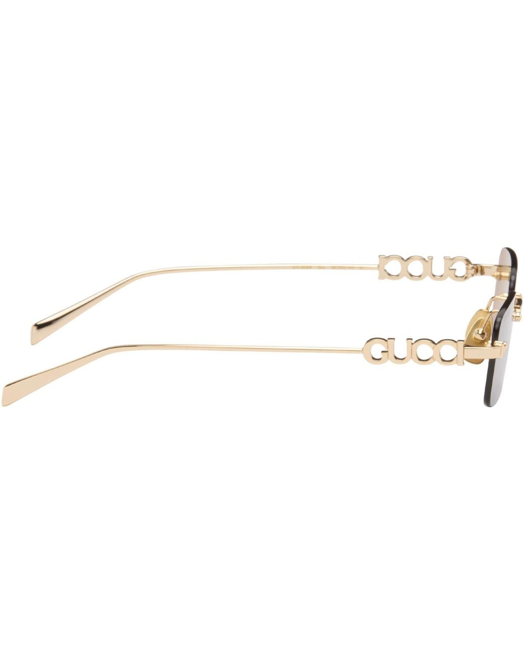 Gucci Gray Rectangular Frame Sunglasses