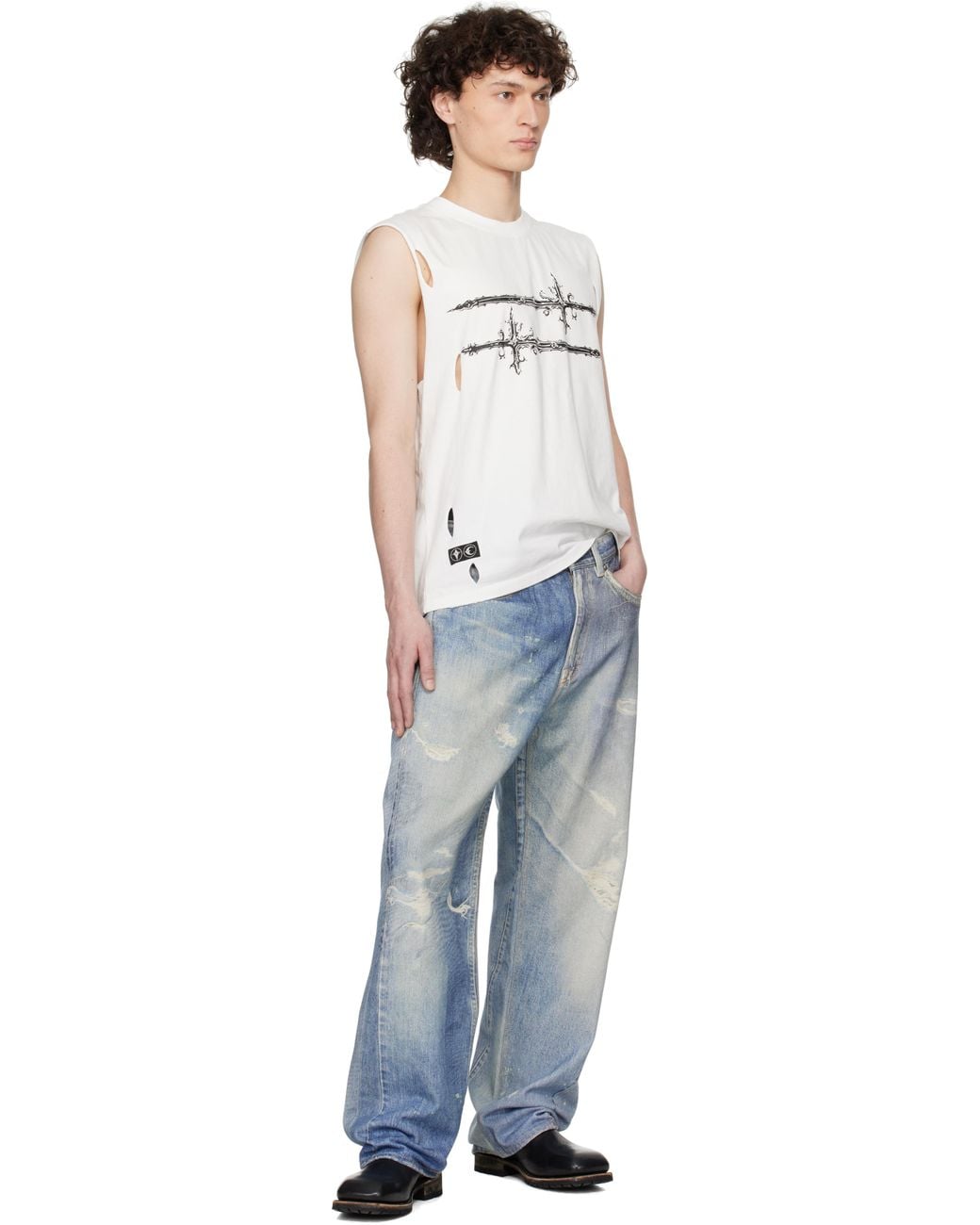 THUG CLUB Cross T Sleeveless Tank Top in White for Men | Lyst