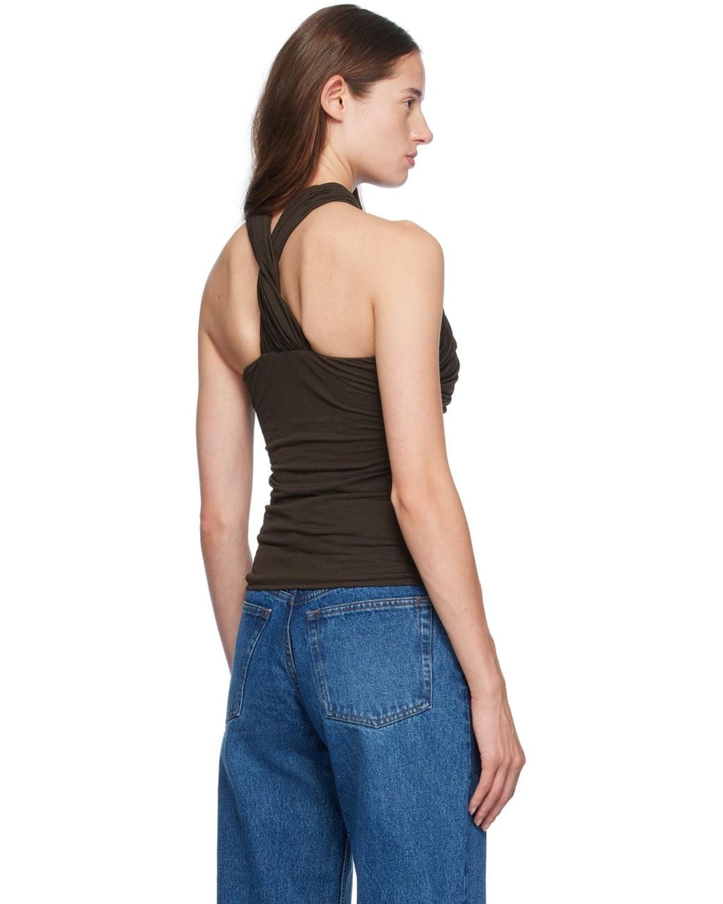 AMI Black Draped Blouse