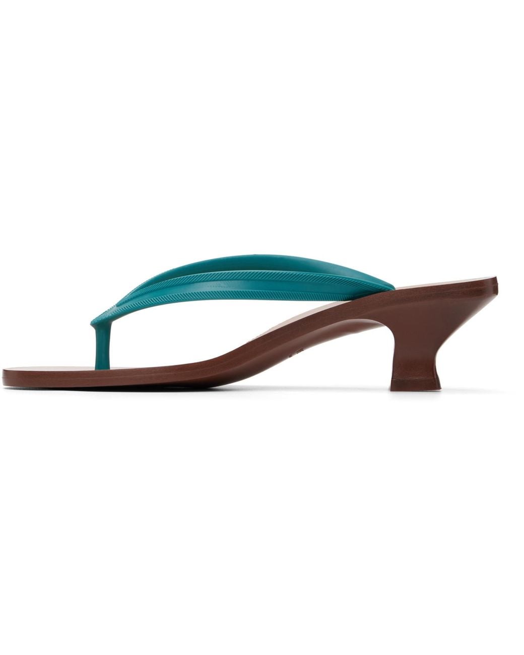 Versace Green Sophie Rubber Thong Heeled Sandals