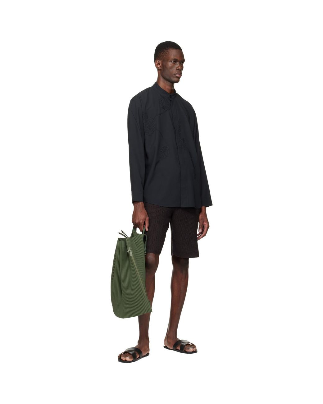 Homme Plissé Issey Miyake Black Rustic Knit Shorts for men