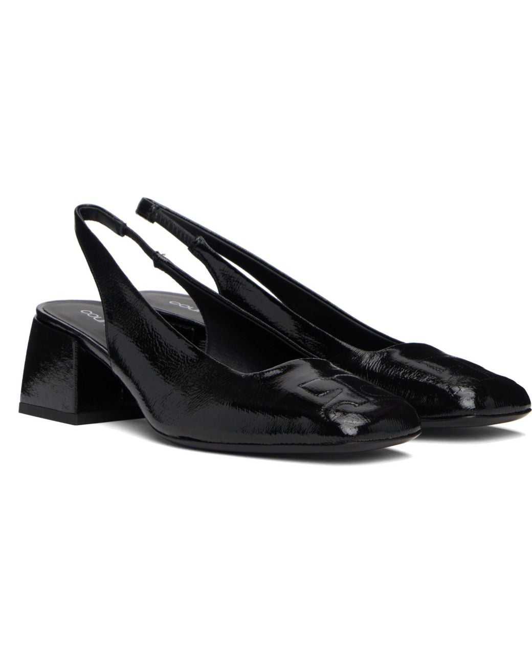 Courreges Black Ac Vinyl Slingback Heels
