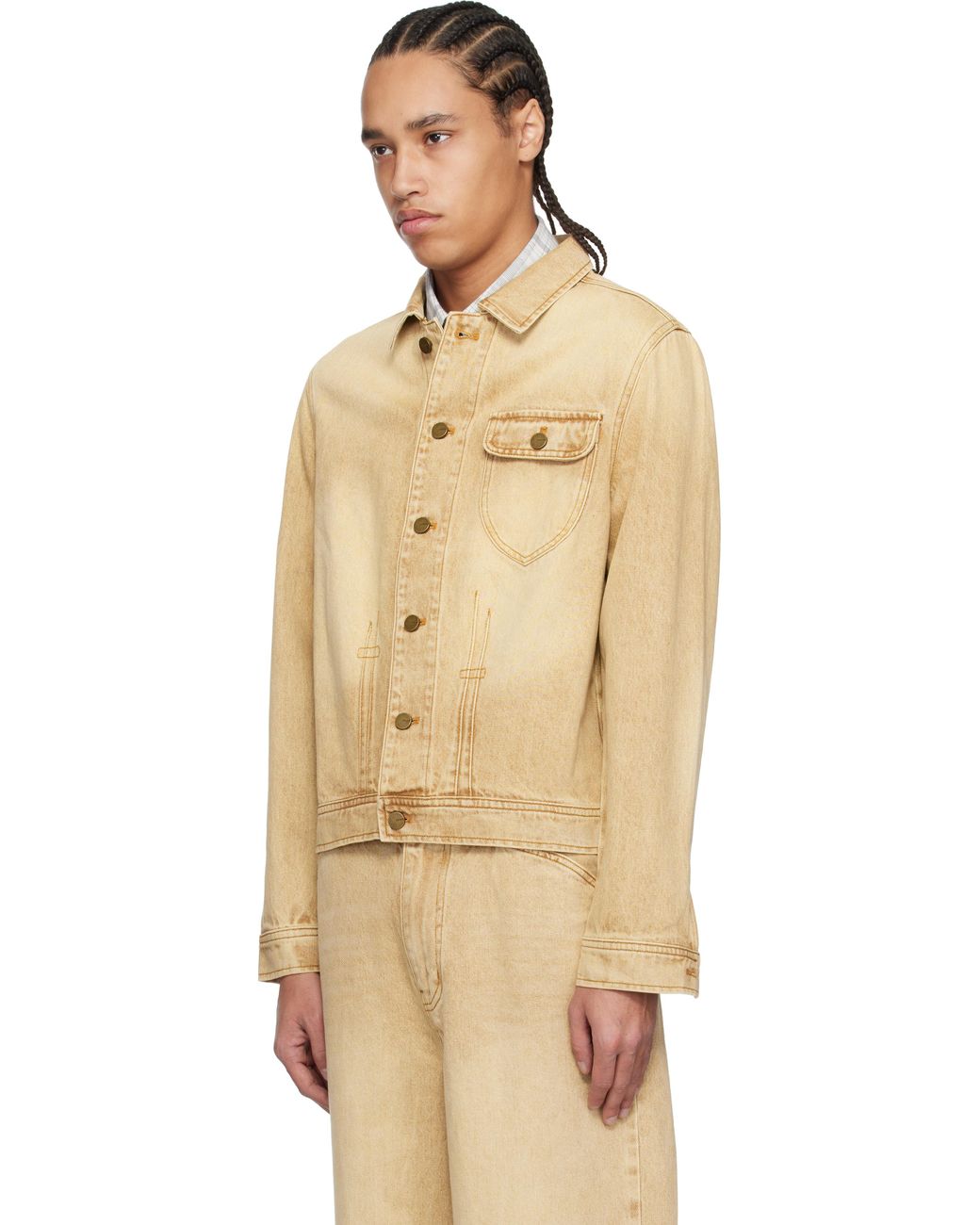 Carter Young David Denim Jacket in Natural for Men | Lyst UK