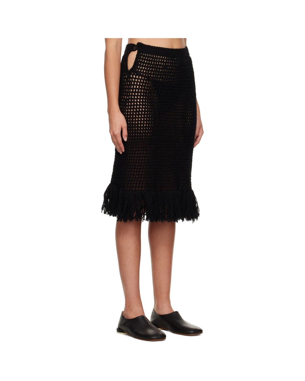 Niccolò Pasqualetti Black Grata Midi Skirt