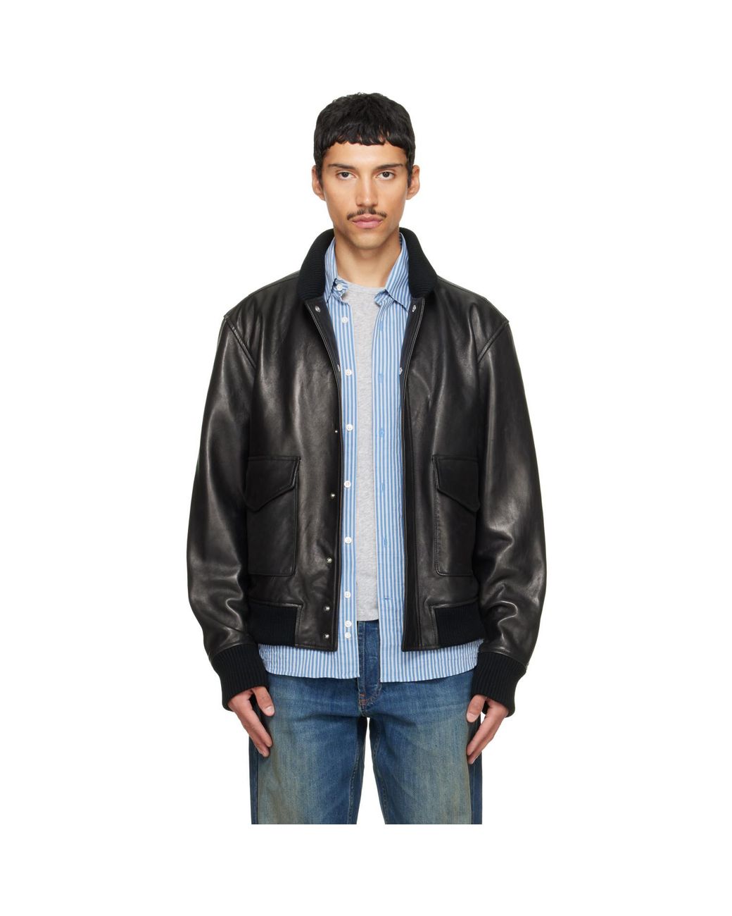 Carter Young Black Murphy Leather Jacket for men