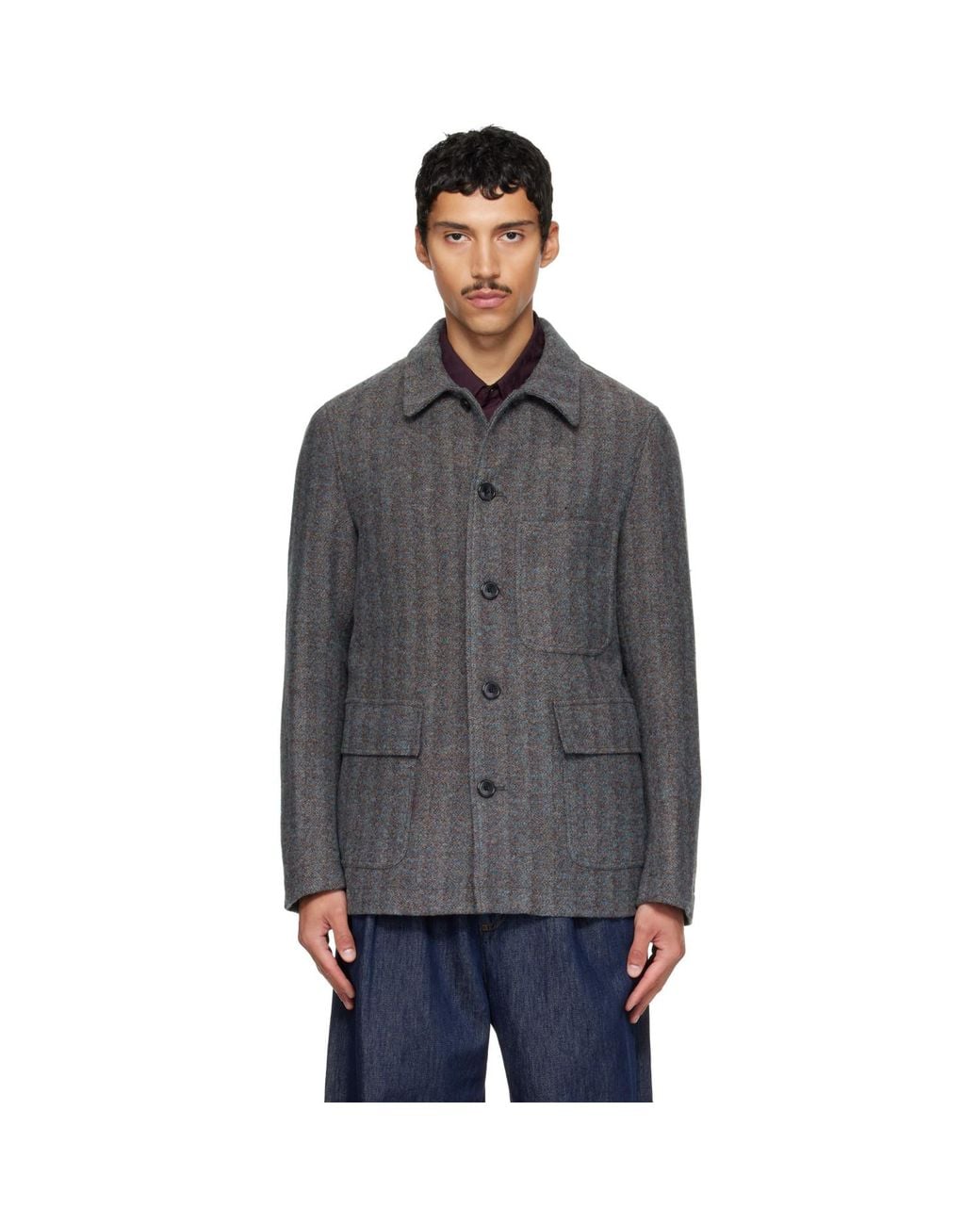 Dries Van Noten Gray Wool Jacket for men