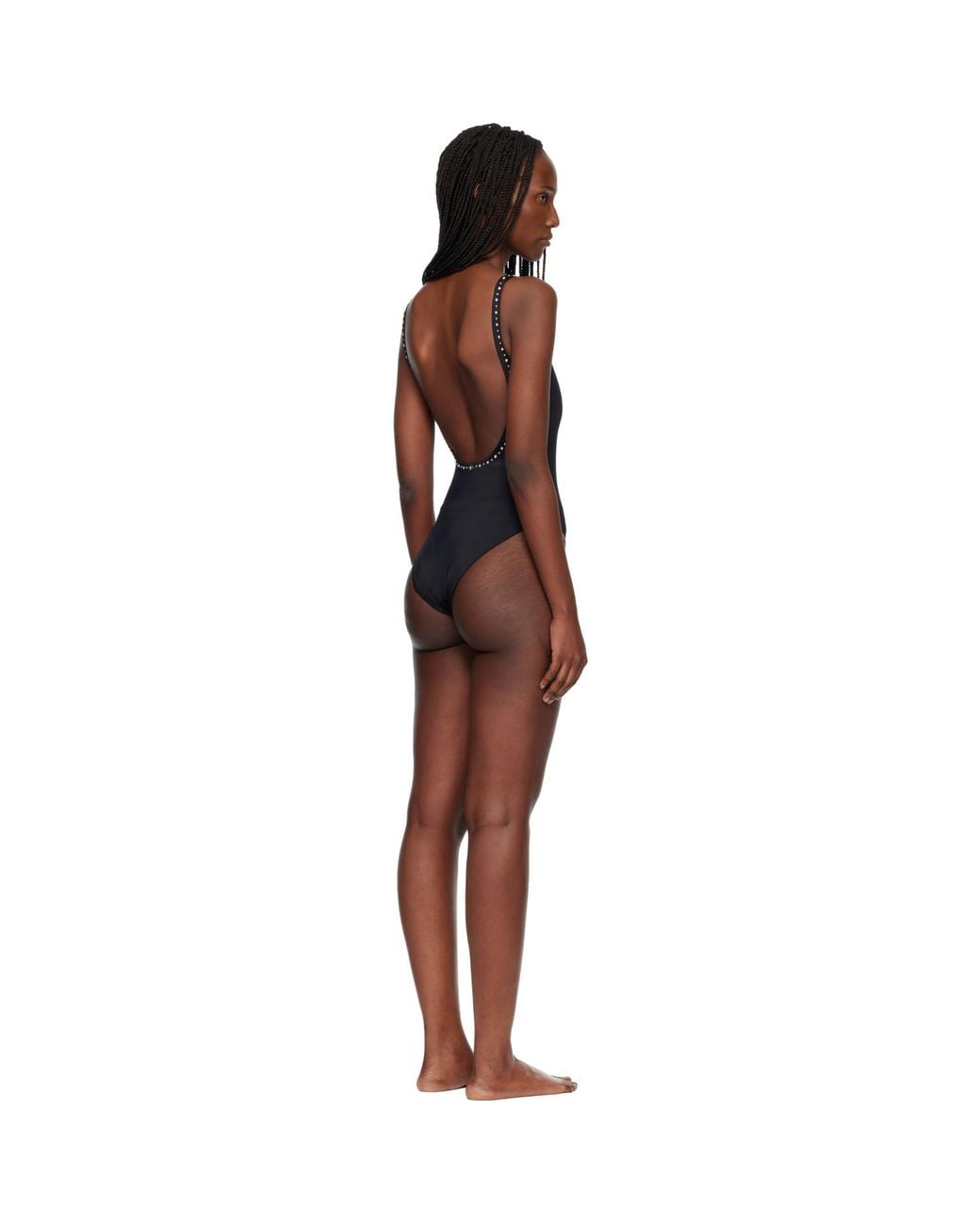 Versace Black Studded Swimsuit