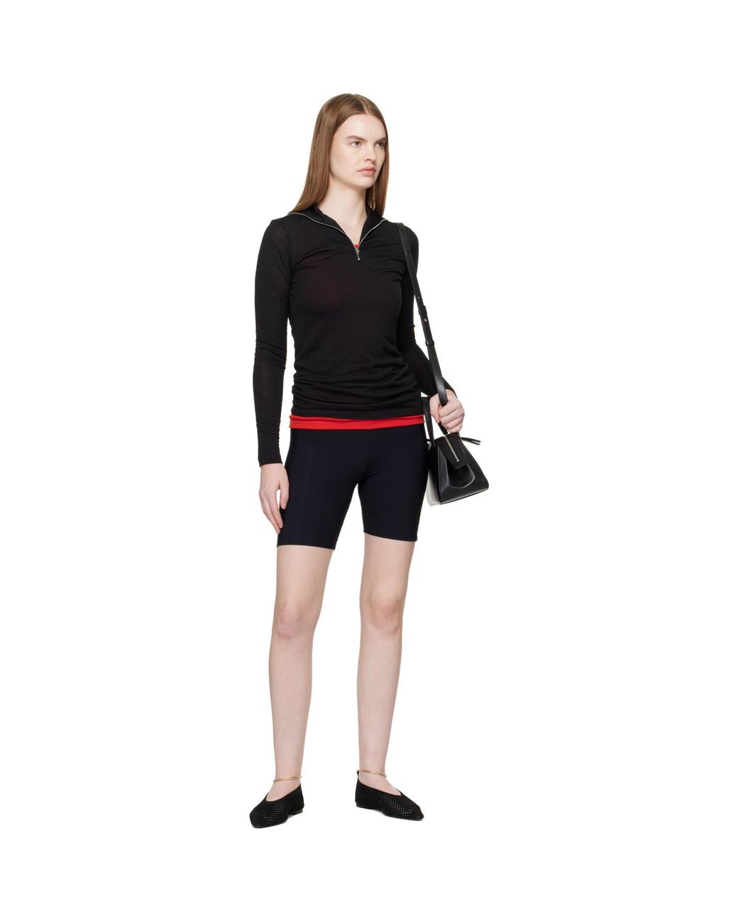 Jil Sander Black Ring Ballerina Flats