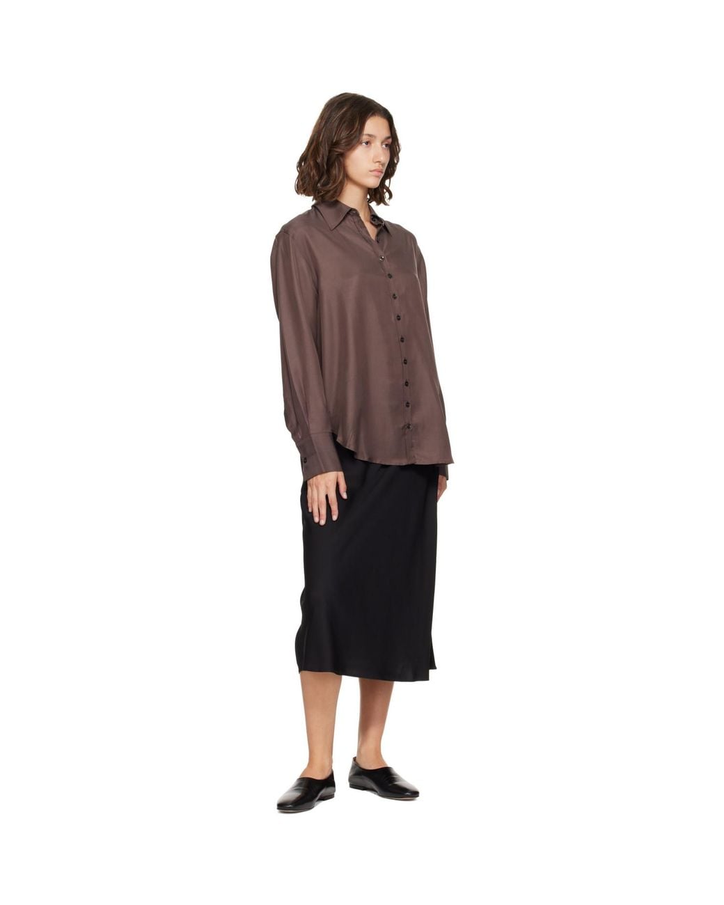Lisa Yang Black Silk Midi Skirt