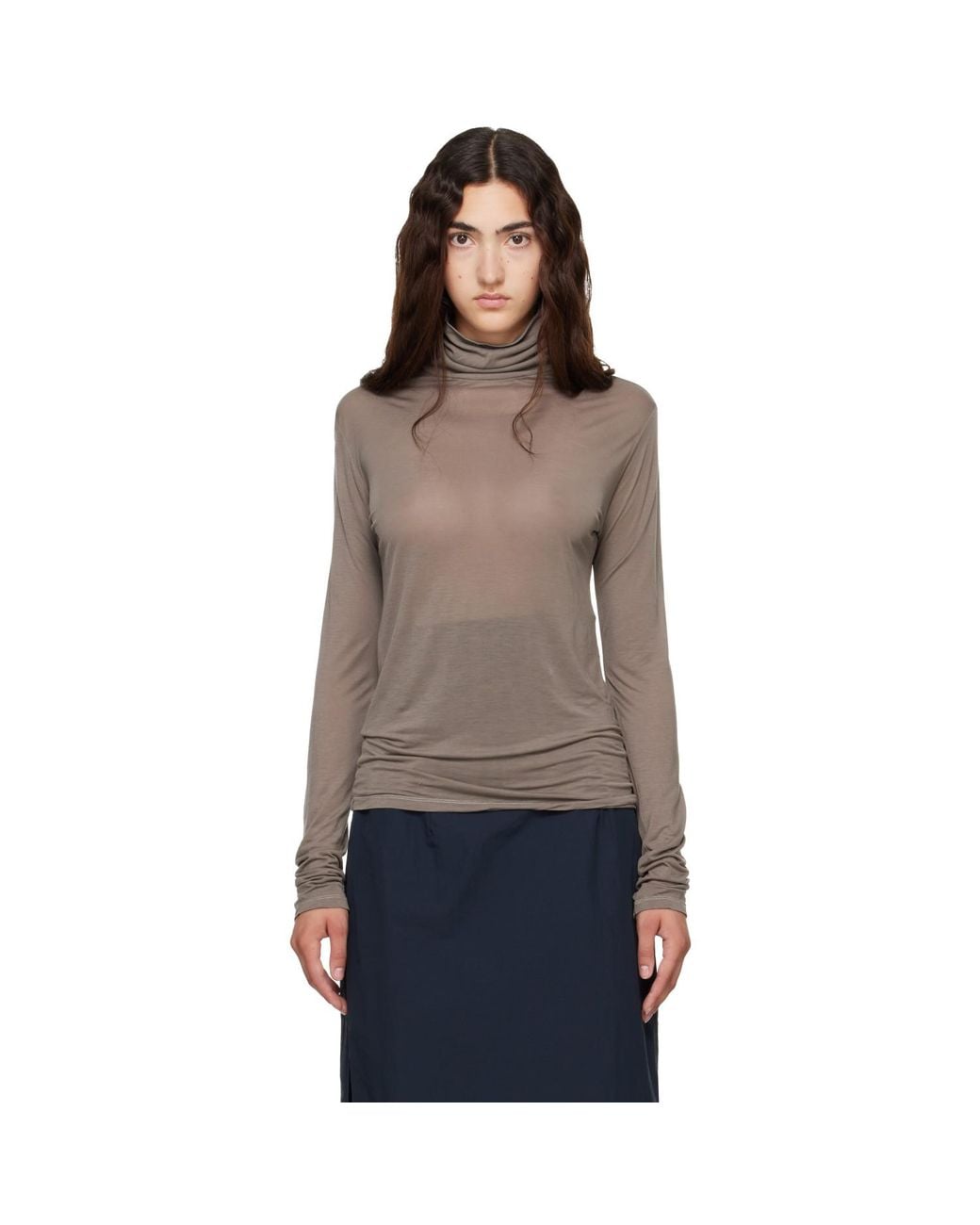 Baserange Brown Long Sleeve Turtleneck