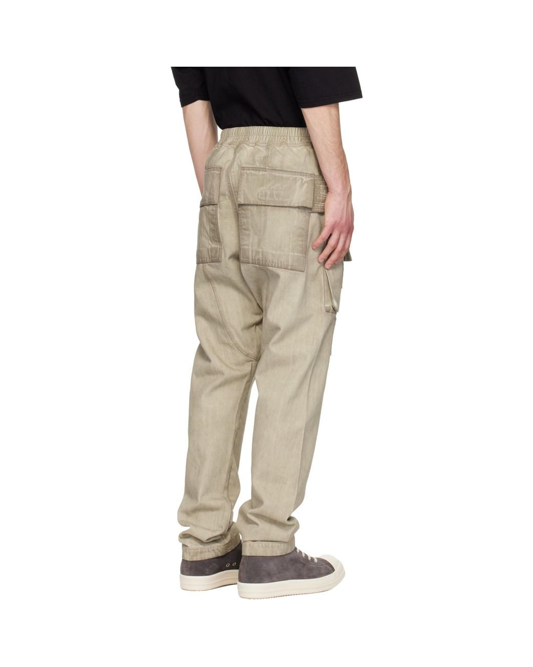 Rick Owens Natural Temple Creatch Denim Cargo Pants for men