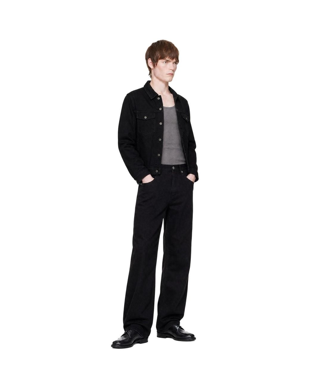 Entire studios Black Classic Denim Jacket for men