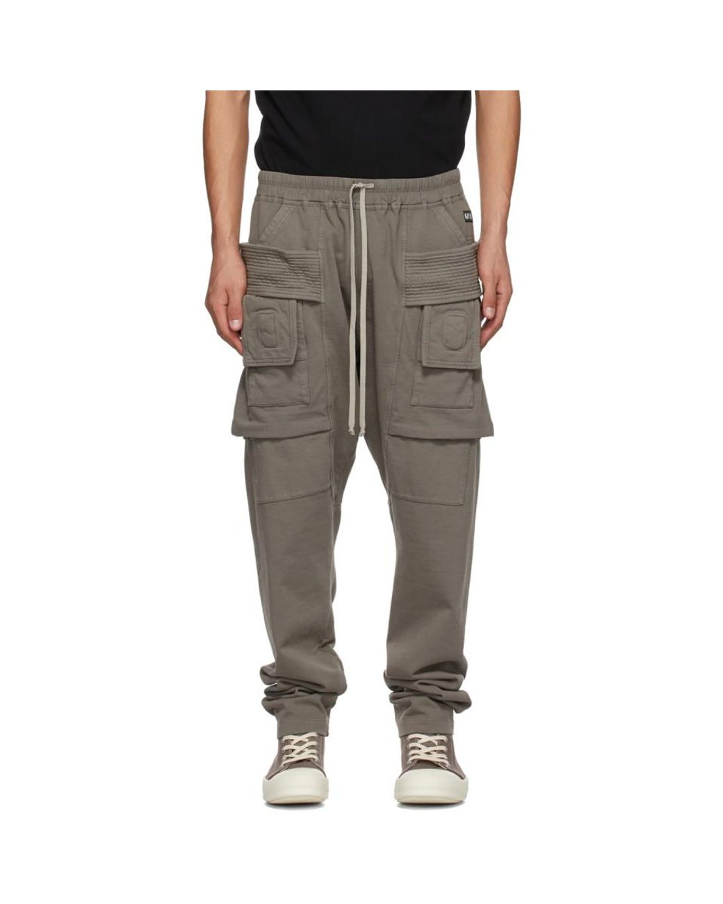 Rick Owens Drkshdw Cotton Grey Creatch Cargo Pants in Gray for Men - Lyst