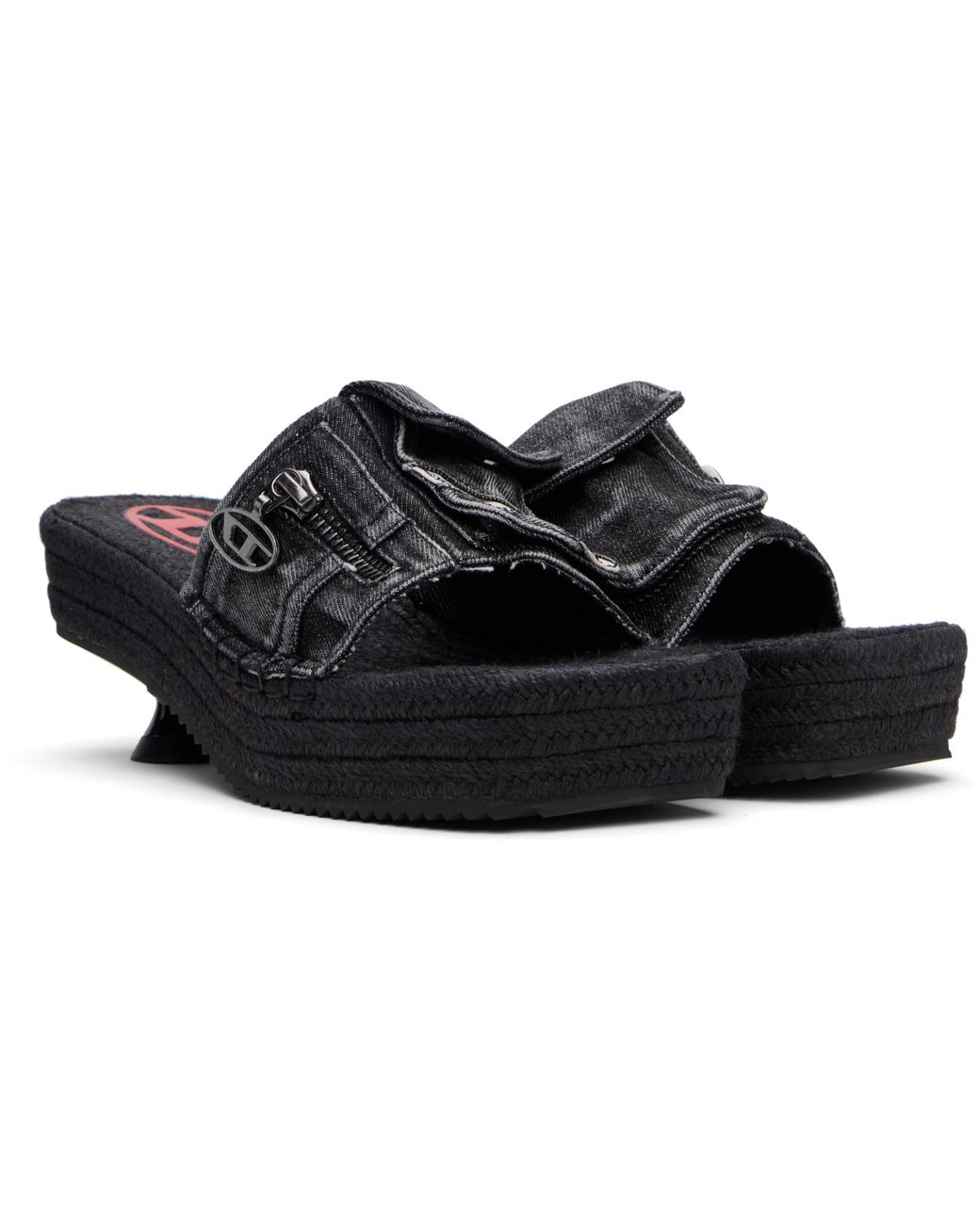 DIESEL D-Ibiza 40 Pck Heeled Sandals in Black | Lyst