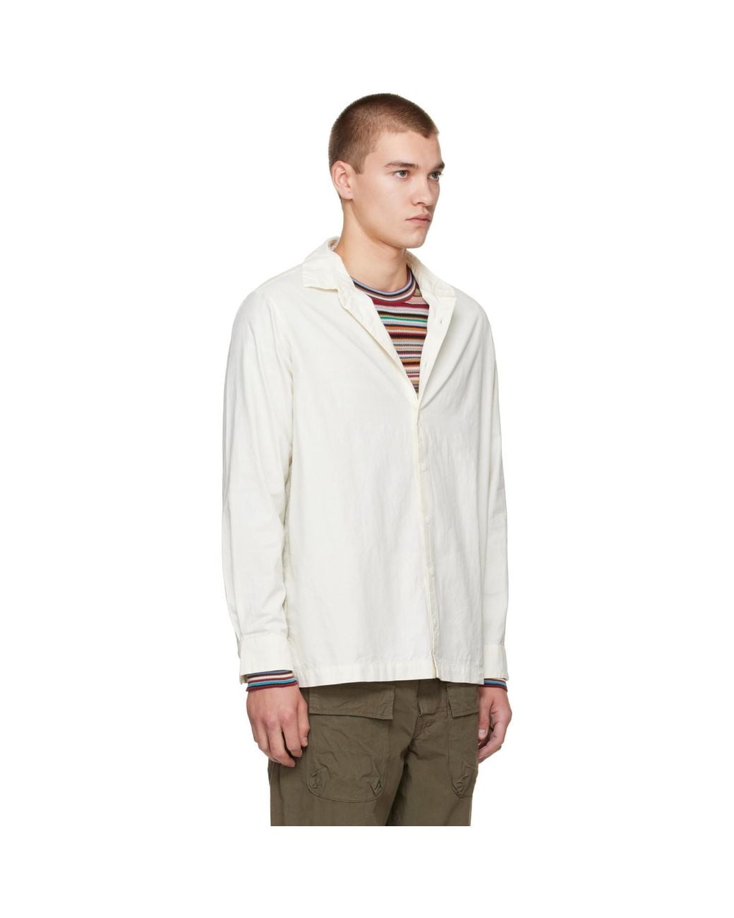 Casey Casey White Off- Twill Cot Cooper Shirt for men