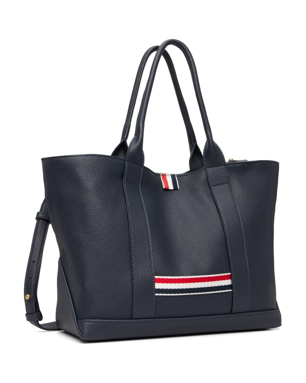 Thom Browne Black Small Soft Grain Leather Tool Tote for men