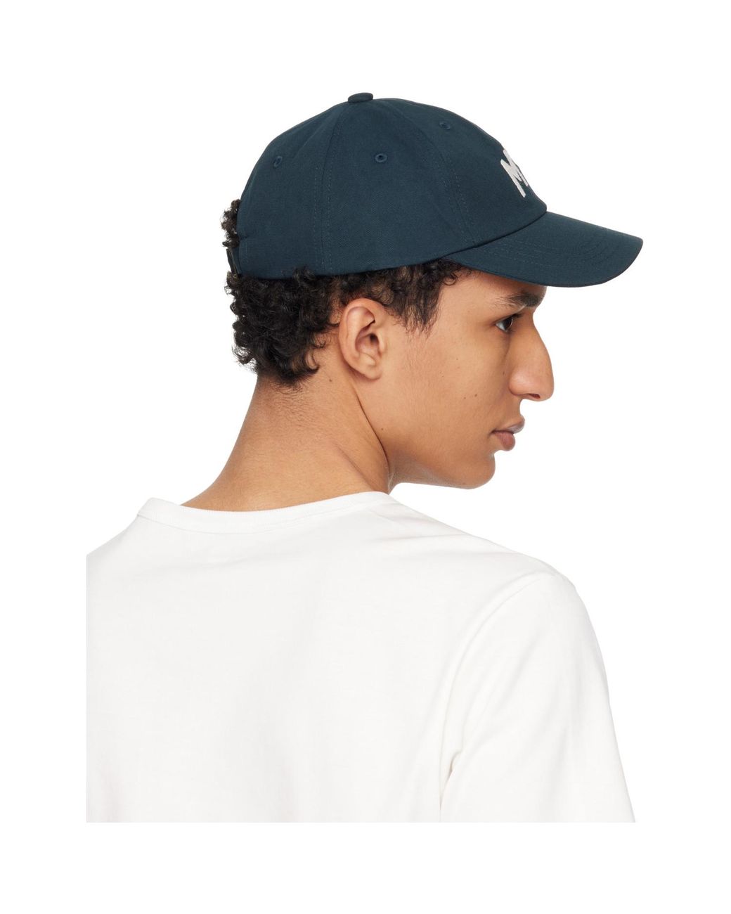 Merz B. Schwanen Blue 'Mbs' Logo Cotton Twill Cap for men