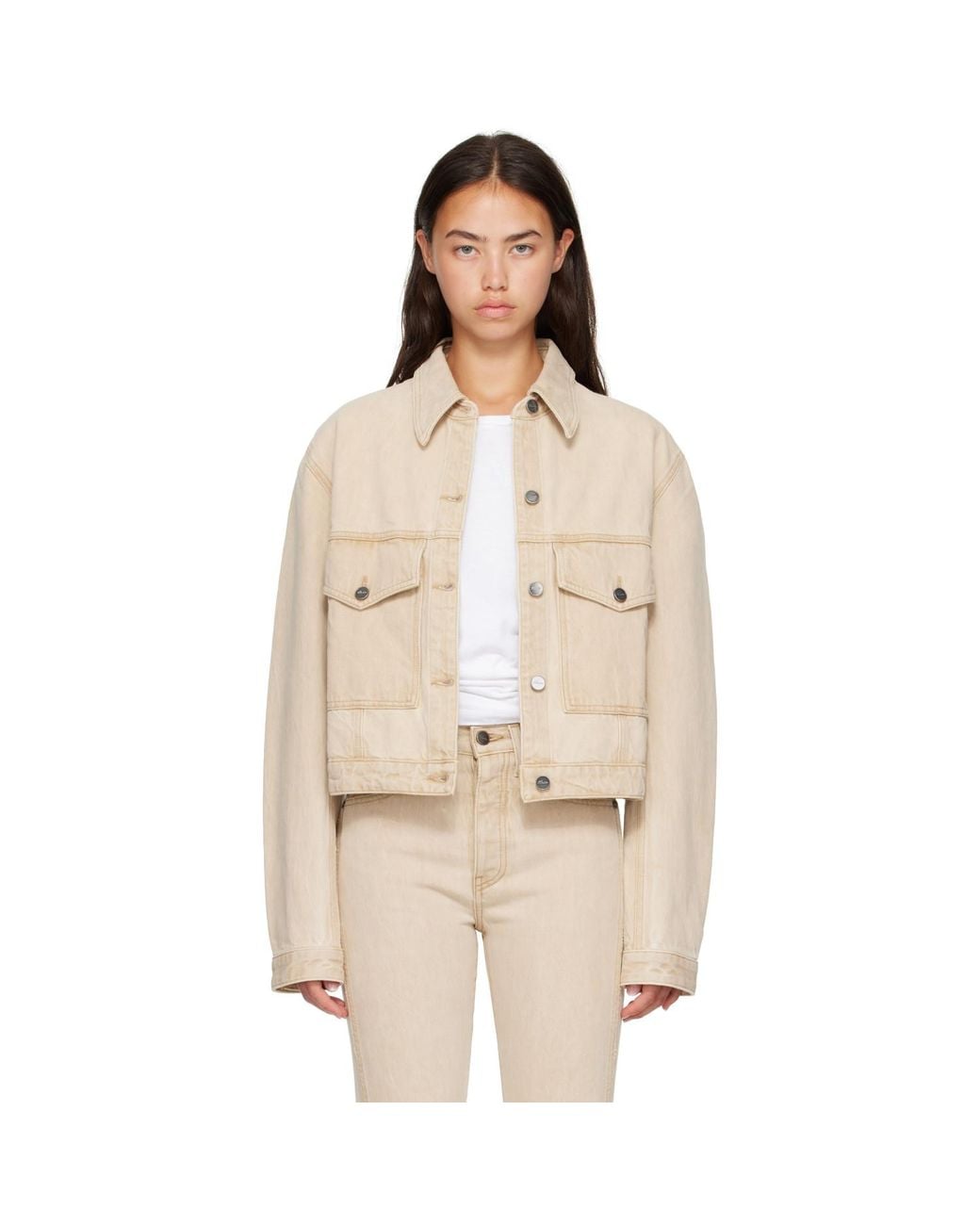 Khaite Natural Tomer Collared Denim Jacket