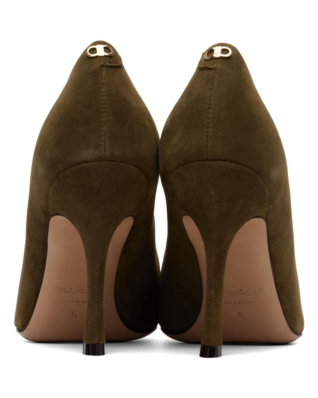 Ferragamo Metallic Elydea Pump Heels