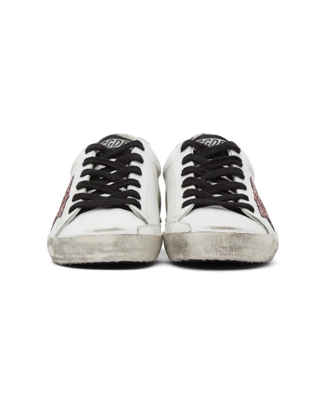 white glitter star snakeskin superstar sneakers