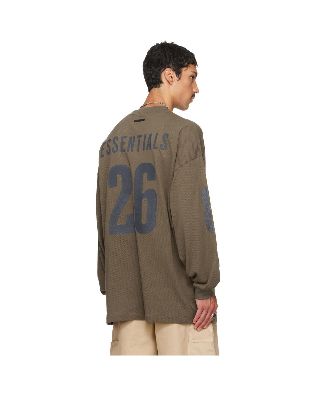 Fear Of God Brown Khaki Merch Long Sleeve T-Shirt for men